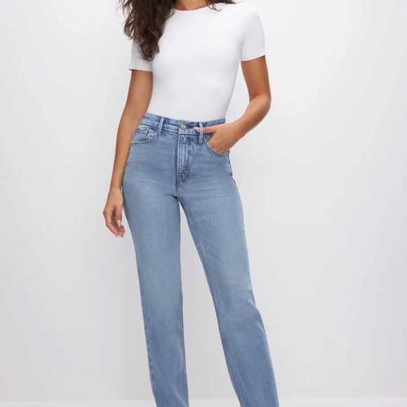 Good American Denim - Good American Light Blue Straight Leg Jeans